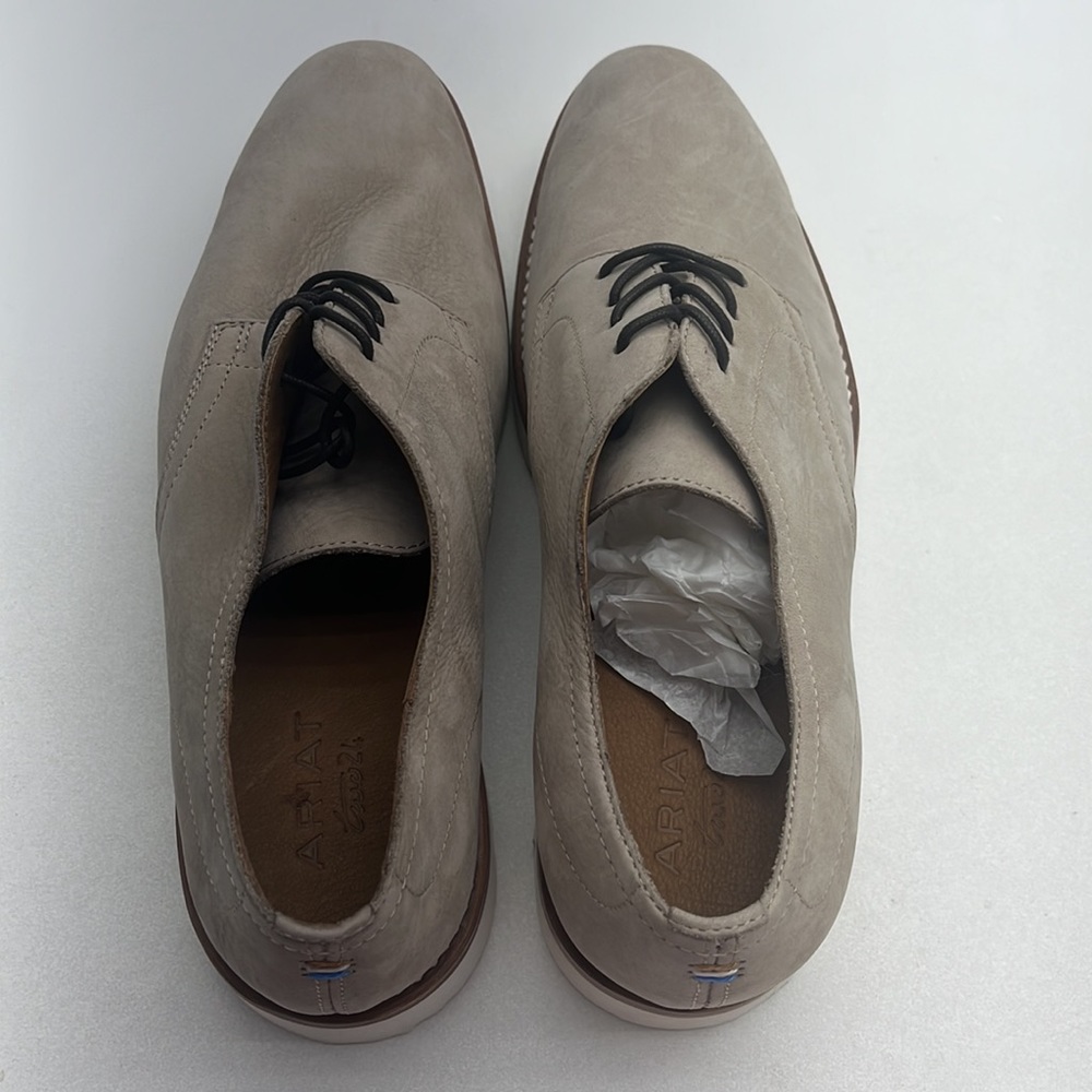 NEW Ariat Bartlett Nubuck Leather Lace Up Derby Loafer Rubber Vibram Sole 10 D - Picture 5 of 10